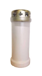 Veilleuse extérieures blanche 65 mm diamètre - H 175 mm