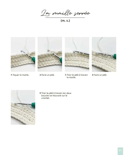 Créations crochet en maille serrée. 1 point = 20 variantes = 20 modèles