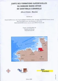 Carte des formations superficielles du domaine marin côtier de Saint-Malo à Granville