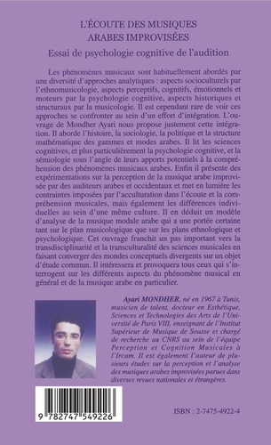 L'écoute des musiques arabes improvisées. Essai de psychologie cognitive de l'audition