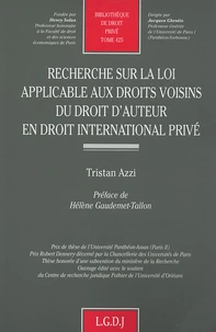 Recherche sur la loi applicable aux droits voisins du droit d'auteur en droit international privé
