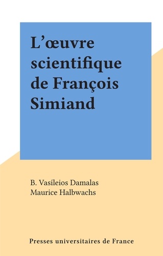 L'œuvre scientifique de François Simiand