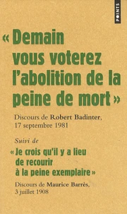 Demain vous voterez l'abolition de la peine de mort