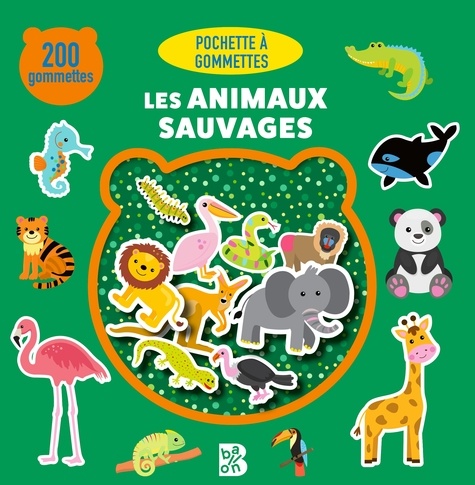  Ballon - Les animaux sauvages - 200 gommettes.