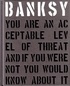  Banksy - You are an acceptable level of threat.