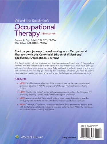 Willard and Spackman's Occupational Therapy 13th edition