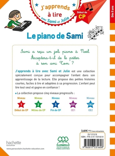 J'apprends à lire avec Sami et Julie  Le piano de Sami. CP Niveau 1