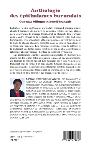 Anthologie des épithalames burundais. Ouvrage bilingue kirundi-français