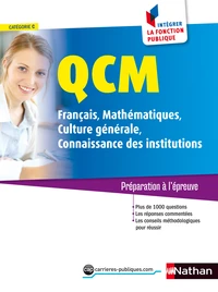 Concours QCM Français, mathématiques, culture générale, connaissance des institutions