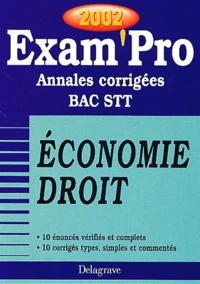 Economie Droit Bac Stt. Annales Corrigees 2002
