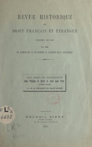 Les aides en Bourgogne sous Philippe le Hardi et Jean sans Peur (1363-1419)