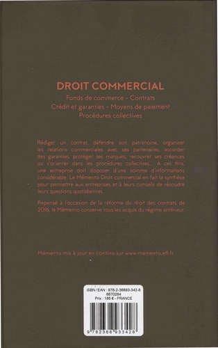 Droit commercial  Edition 2018