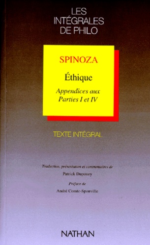 Ethique Appendices Aux Parties 1 Et 4 De Baruch Spinoza Livre Decitre