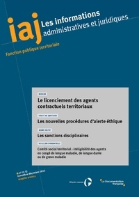  Centre interdépartemental de g - IAJ : Le licenciement des agents contractuels territoriaux - Novembre/Décembre 2022.