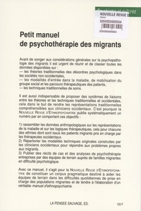 Nouvelle revue d'ethnopsychiatrie N° 24 Petit manuel de psychothérapie des migrants. Tome 2