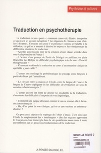 Nouvelle revue d'ethnopsychiatrie N° 25-26 Traduction et psychothérapie