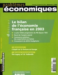 Gilles Pison - Problèmes économiques N° 2858 : Le bilan de l'éconbomie française en 2003.