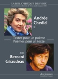 Andrée Chedid - Textes pour un poème, Poèmes pour un texte. 1 CD audio MP3