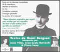 Henri Bergson - Textes de Henri Bergson. 1 CD audio