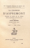 Louis Brandin - La chanson d'Aspremont - Tome 1, Vers 1-6154.