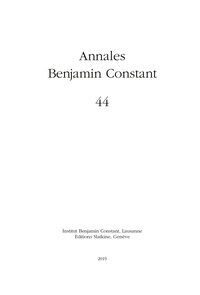  Institut Benjamin Constant - Annales Benjamin Constant N° 44/2019 : Vérité et mensonge.