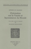 Antoine de Chandieu - Octonaires sur la vanité et inconstance du monde.
