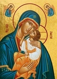  Clémences - Vierge de tendresse de Belgrade - Icône dorée à la feuille 11.8x15.2 cm - 849.64.