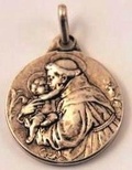 Prouvost Ets - Médaille St Antoine, finition Vieil Argent en laiton argenté 18 mm, Pack de 25.