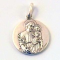  Anonyme - Médaille St Joseph, finition Vieil Argent en laiton argenté 18 mm, Pack de 25.