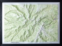  Dénivelés - Carte en relief des Monts du Cantal - Plomb du Cantal, Puy Mary, Puy Griou.