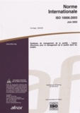  AFNOR - Norme internationale ISO 10006:2003 Sytèmes de management de la qualité - Lignes directrices pour le management de la qualité dans les projets.