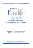 Louis Porcher - Les cahiers de l'Asdifle N° 18 : Interculturel, pluridisciplinarité et didactique des langues.