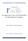 Louis Porcher - Les cahiers de l'Asdifle N° 19 : Les approches non conventionnelles en didactique des langues.