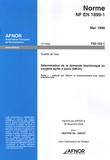  AFNOR - Norme NF EN 1899-1, Mai 1998, Qualité de l'eau - Détermination de la demande biochimique en oxygène après n jours (DBOn), Partie 1 :méthode par dilution et ensemencement avec apport d'allylthio-urée.