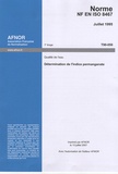  AFNOR - Norme NF EN ISO 8467 Qualité de l'eau - Détermination de l'indice permanganate.