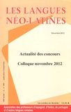 Lauro Capdevila - Les langues néo-latines N° 363, Décembre 2012 : Actualité des concours - Colloque novembre 2012.