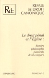 Jean Werckmeister - Revue de droit canonique N° 56/1-2 : Le droit pénal et l'Eglise - Histoire, philosophie, pastorale, droit comparé.
