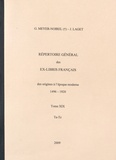 Germaine Meyer-Noirel et Jacques Laget - Répertoire général des ex-libris français, des origines à l'époque moderne (1496-1920) - Tome 19, Ta-Tz.
