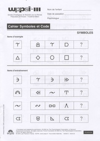  ECPA - WPPSI-III - Cahier de symboles - 25 exemplaires.