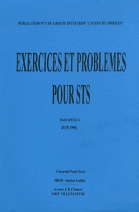 Bernard Verlant - Exercices et problèmes de BTS classés par modules - Fascicule 4.