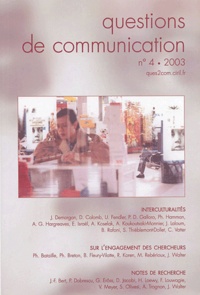 Sylvie Thiéblemont-Dollet et Béatrice Rafoni - Questions de communication N° 4/2003 : Interculturalités.