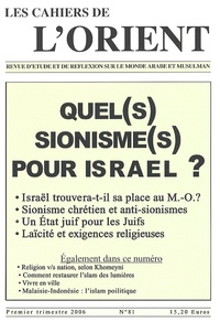 Gaëlle Atlan - Les Cahiers de l'Orient N° 81, 1er trimestre : Quel(s) sionisme(s) pour Israël ?.