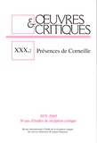 Rainer Zaiser - Oeuvres & critiques XXX, 2 : Présences de Corneille.