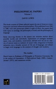 Philosophical Papers. Volume 1