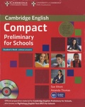 Sue Elliott et Amanda Thomas - Compact Preliminary for Schools - Student's Pack 2 volumes. 1 Cédérom
