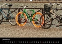 LA BICYCLETTE (Calendrier mural 2017 DIN A3 horizontal). Tableaux de peinture numérique sur le thème de la bicyclette. (Calendrier mensuel, 14 Pages )