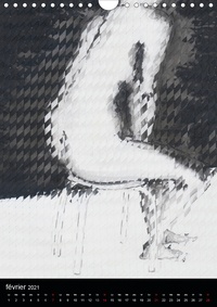 CALVENDO Art  Nus d'encre (Calendrier mural 2021 DIN A4 vertical). Série de nus féminins à l'encre de Chine (Calendrier mensuel, 14 Pages )
