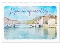 Sudpastel Sudpastel - CALVENDO Places  : Lyon en aquarelles (Calendrier mural 2024 DIN A3 vertical), CALVENDO calendrier mensuel - Série de 12 tableaux, créations originales de vues de la ville de Lyon.