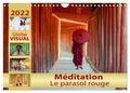 Globe Visual - CALVENDO Art  : Méditation - Le parasol rouge (Calendrier mural 2024 DIN A4 vertical), CALVENDO calendrier mensuel - Le miracle de la pleine conscience.