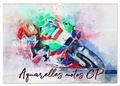 Sudpastel Sudpastel - CALVENDO Sportif  : Aquarelles motos GP (Calendrier mural 2024 DIN A3 vertical), CALVENDO calendrier mensuel - Série de 12 tableaux, créations originales de motos GP en course..